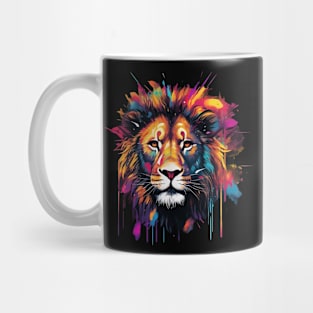 Colorful Roar Lion's Head in Vivid Shades Mug